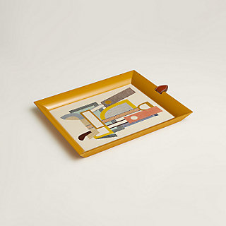 Atrium Selle de Voyage tray, small model - Orange | Hermès